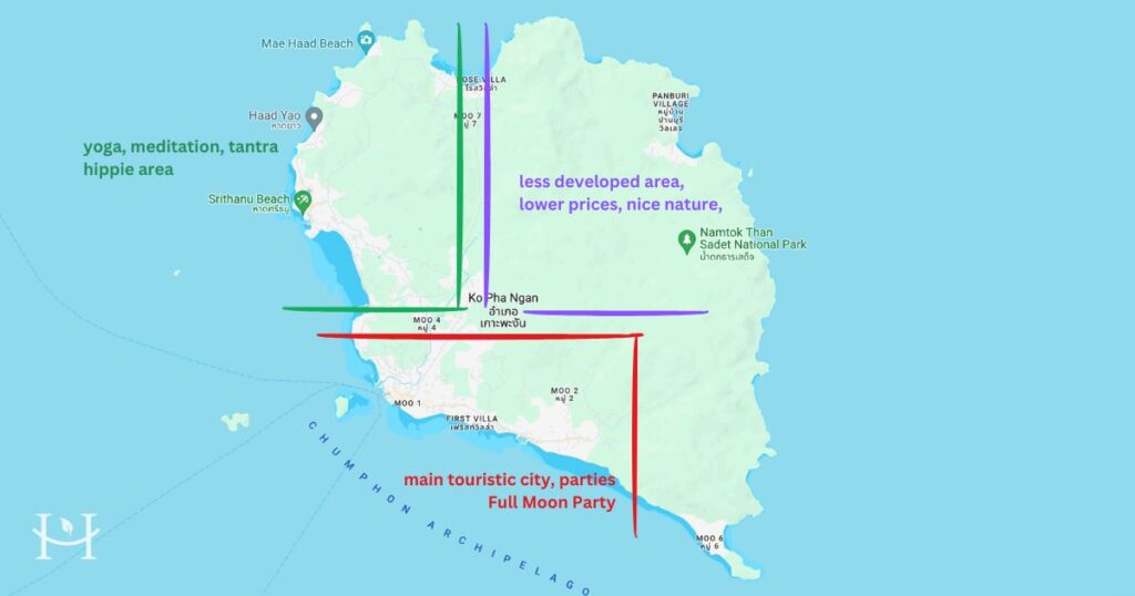 koh phangan tourist map